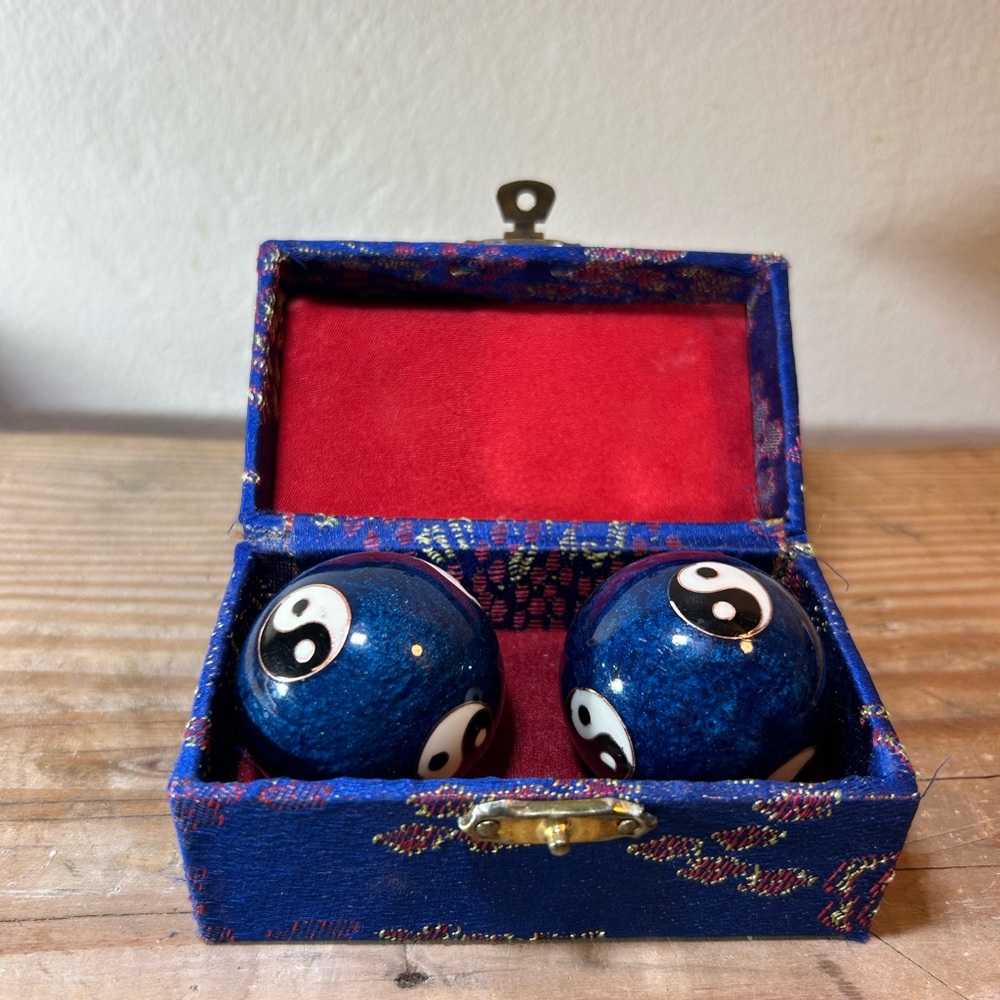 Decorative Blue Box with Ying Yang Design